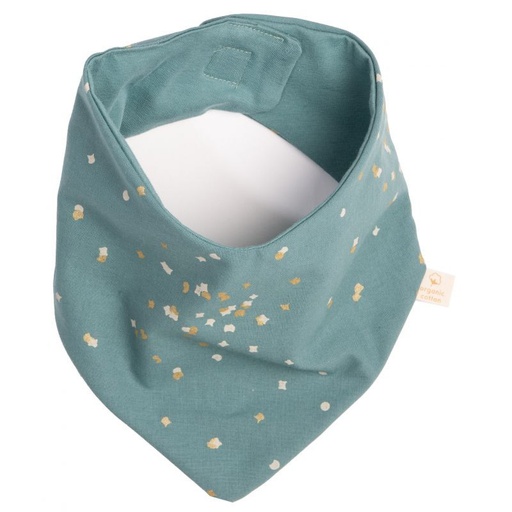 Nobodinoz - Bavoir Bandana Lucky - Gold Confetti / Night Blue