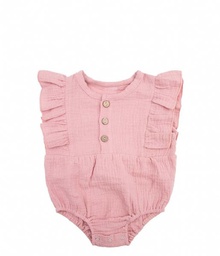 Little Indians - Barboteuse Ruffle Onesie - Burlwood