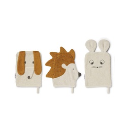 LIEWOOD - Pack de 3 gants de toilette - Friendship Sandy
