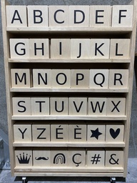 Minimou - Lettres et symboles en bois - 100x100x18 mm