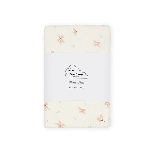 Cam Cam Copenhagen - Drap-housse 60x120 - Windflower crème