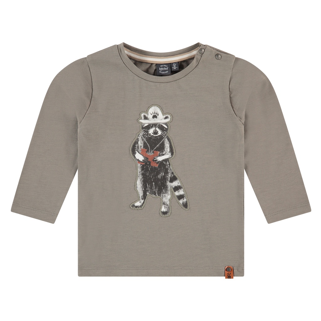 BABYFACE - T-shirt longues manches garçon - Moss / raton laveur