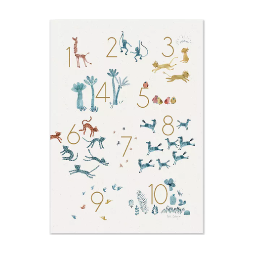 Moulin Roty - Affiche chiffres 50x70 - Sous mon baobab