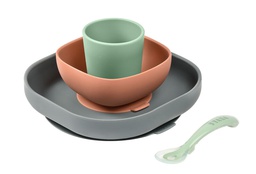 Béaba - Coffret repas en silicone - Mineral