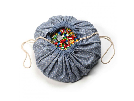 Play&go - Tapis de jeu biologique - Grid blue