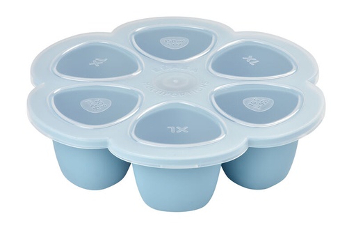 Béaba - Multiportions en silicone 6x150ml - Windy Blue