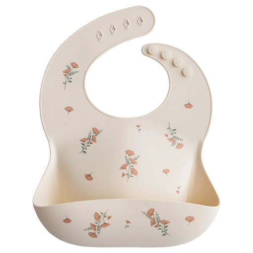 Mushie - Bavoir Silicone - Pink flowers [70.002.24]