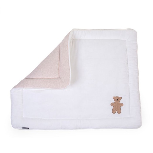 Childhome - Tapis de parc - 75x95 cm - Jersey Melange Beige / Muslin Teddy