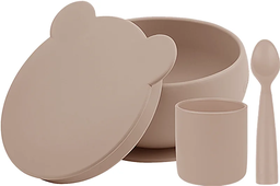 Minikoioi - Set de vaisselle en silicone - Bubble Beige