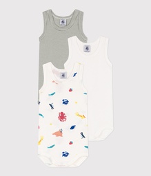 Petit Bateau - Lot de 3 bodies débardeurs - Animaux marins