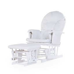 Childhome - Fauteuil à Bascule Rond avec Repose pied - Cuir PU Pvc Polyester - Blanc