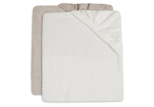 Jollein - Lot de 2 Housses Matelas à Langer Eponge 50x70 - Ivory/Nougat