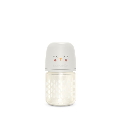 Suavinex - Biberon en verre - 120 ml - Tétine SX Pro - Feather Beige