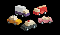 Plan Toys - Lot de 5 voitures en bois