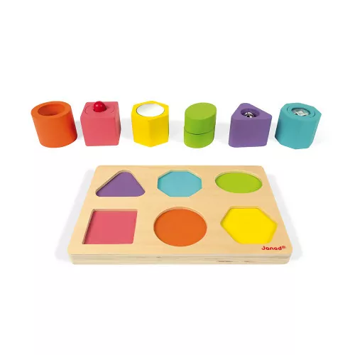 Janod - Puzzle 6 Cubes sensoriels en bois [J05332]