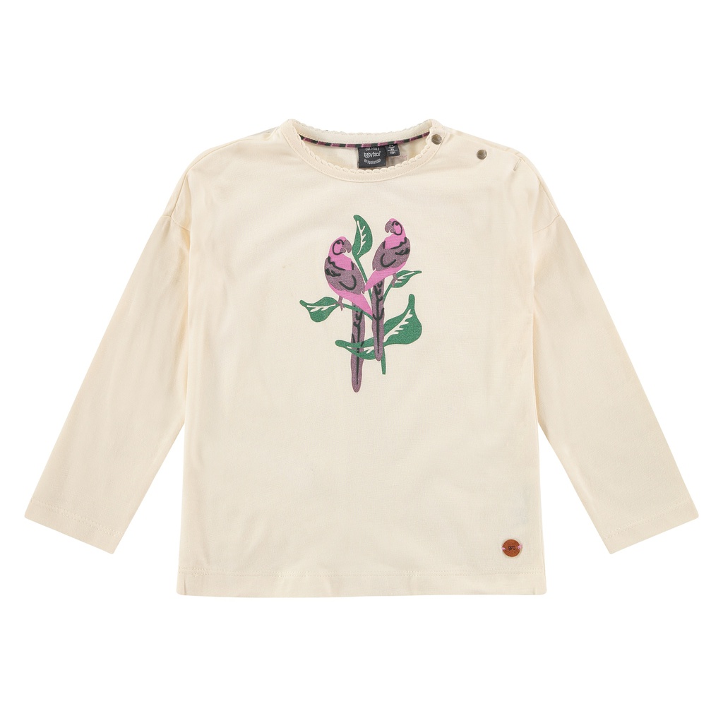 BABYFACE - T-shirt longues manches fille - Creme (avec motif perroquet)