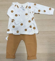 Lassig - Ensemble fille - Caramel/Big dots milky