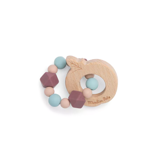 Moulin Roty - Hochet Anneau de Dentition Bois et Silicone - Après la Pluie