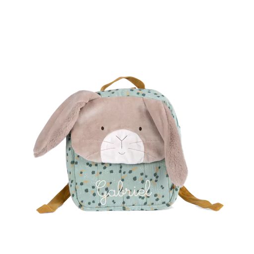 Moulin Roty - Sac à dos Lapin Sauge - Trois Petits Lapins