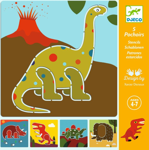 DJECO - 5 pochoirs - Dinosaures [DJ08863]