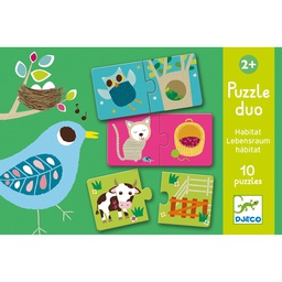 DJECO - Puzzle Duo Habitat - 2 ans +