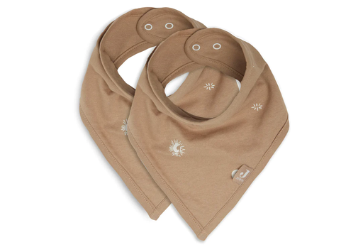 Jollein - Lot de 2 Bavoirs Bandanas Stargaze - Biscuit