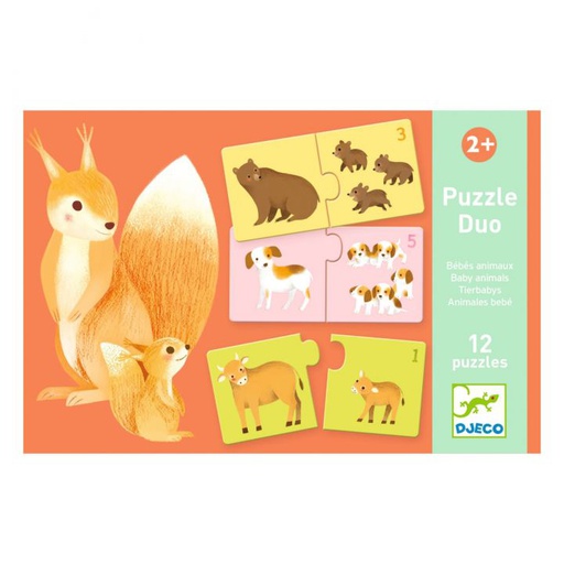 DJECO - Puzzle Duo Bébés animaux - 2 ans + [DJ08197]