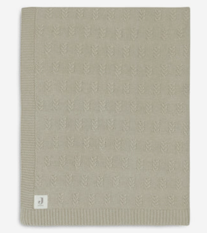 Jollein - Couverture Berceau 75x100cm Grain Knit - Olive Green