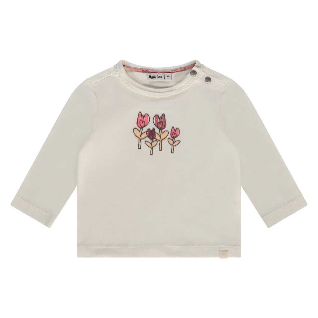 BABYFACE - T-shirt longues manches fille - Ivory avec motifs fleurs