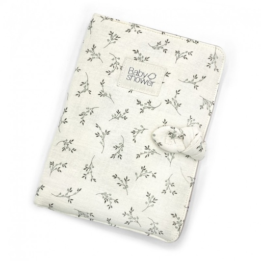 [PDOKOBL] Babyshower - Protège carnet santé Knot - Olive Bloom