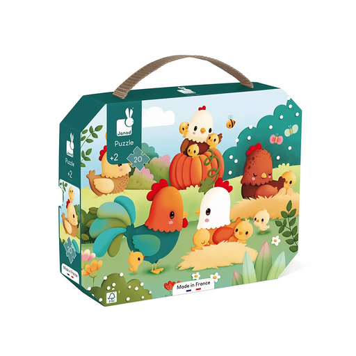 Janod - Puzzles Evolutifs - Bienvenue à la Basse-cour 20 pièces - 2 ans + [J03320]