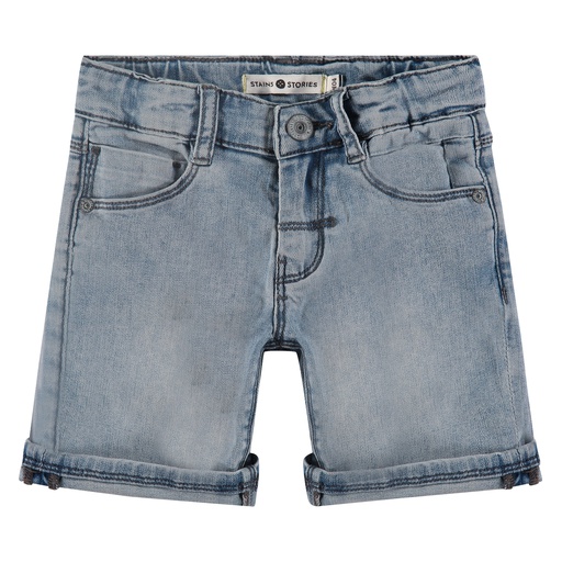 STAINS & STORIES (BY BABYFACE) - Short garçon - Medium blue denim
