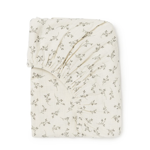 Babyshower - Drap housse lit 60x120cm - Olive Bloom [FTCROBL]