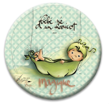 Ed. Cortil - Mon amie Luce - Magnet "Bébé né d'un haricot"