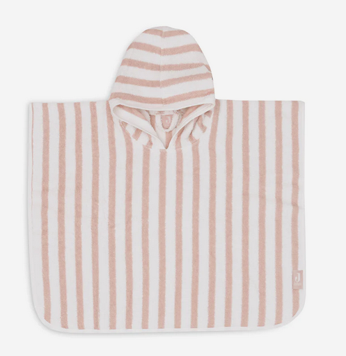 Jollein - Poncho de bain Stripes - Wild Rose - GOTS