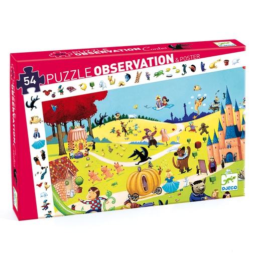 DJECO - Puzzle observation - Contes 54 pcs - 4 ans +