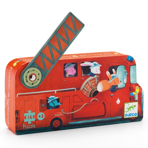 DJECO - Puzzle Le camion de pompier 16 pcs - 3 ans + [DJ07269]