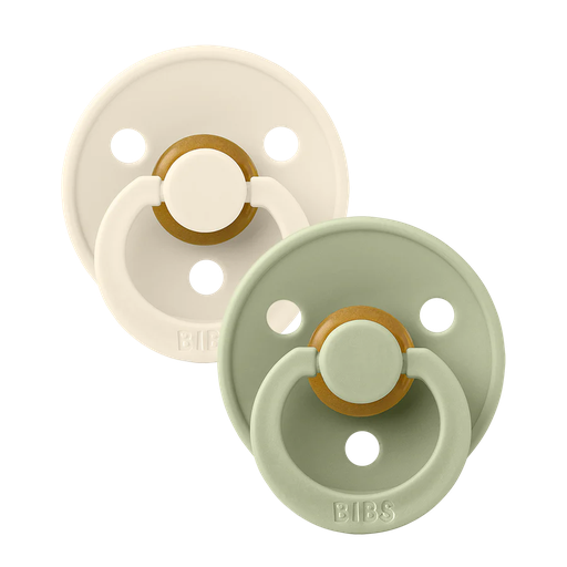 Bibs - Lot de 2 tétines - Ivory/Sage - Taille 1 - Rondes