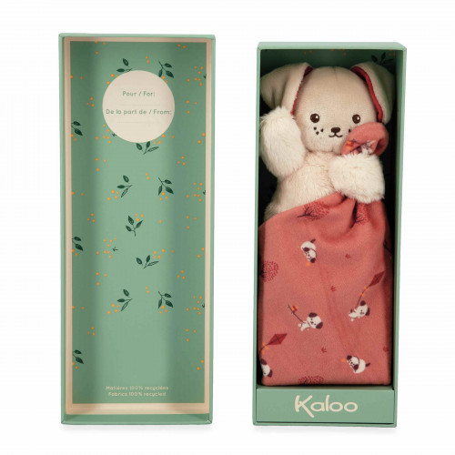 Kaloo - Doudou chien - Carré douceur brique [K226002]