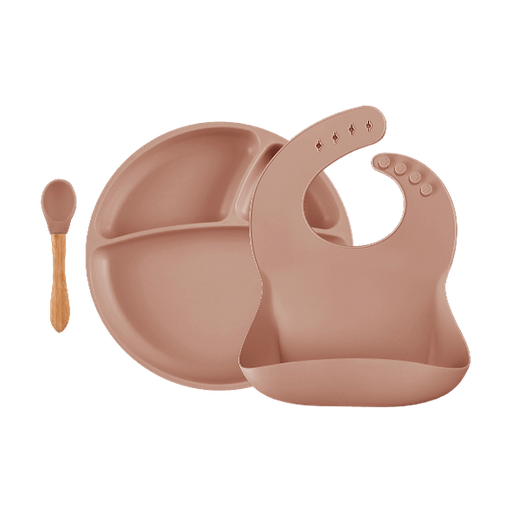 Minikoioi - Set repas en silicone - Bubble beige