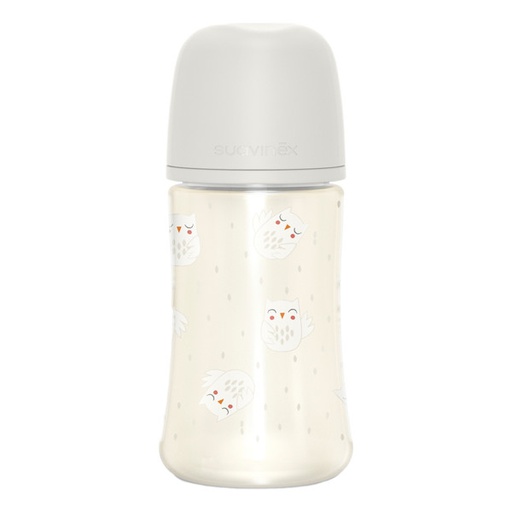 Suavinex - Biberon Premium 270 ml - Hiboux Beige