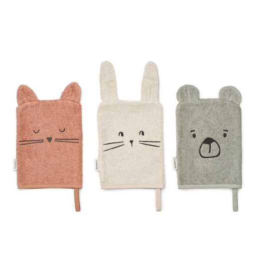 LIEWOOD - Lot de 3 gants de toilette Sylvester - Dove Blue Mix [LW19628]