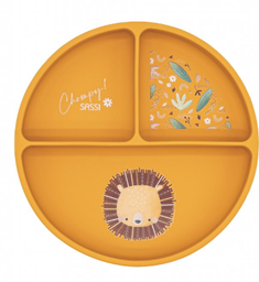Sassi - Assiette avec ventouse en silicone - Chompy le lion