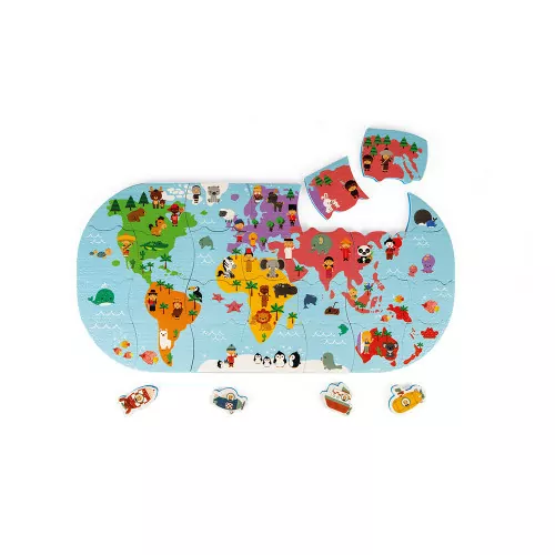 Janod - Puzzle carte des explorateurs du bain [J04719]