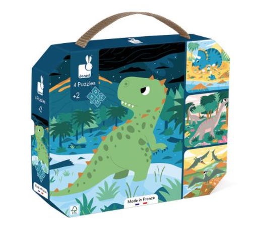 Janod - Puzzles Évolutifs Dinosaures - 4 puzzles [J02541]