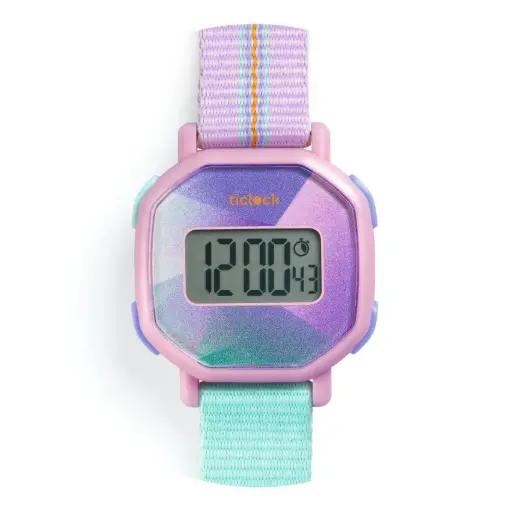 [DD00452] Ticlock by DJECO - Montre Digitale - Purple Prisma