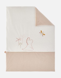 Noukie's - Couverture 75 x 100 cm Popsie, Gigi &amp; Louli en Veloudoux - Écru/Rose Poudré