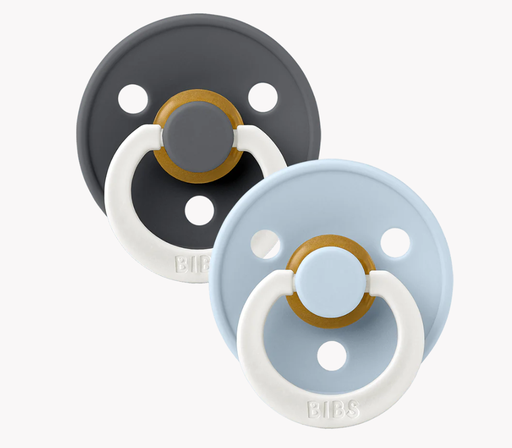 Bibs - Lot de 2 tétines Glow - Iron/Baby Blue - Taille 2