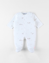 Noukie's - Pyjama éléphant Bali et Moka en velours - Blanc