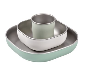 [913583] Béaba - Coffret repas inox - Sage Green